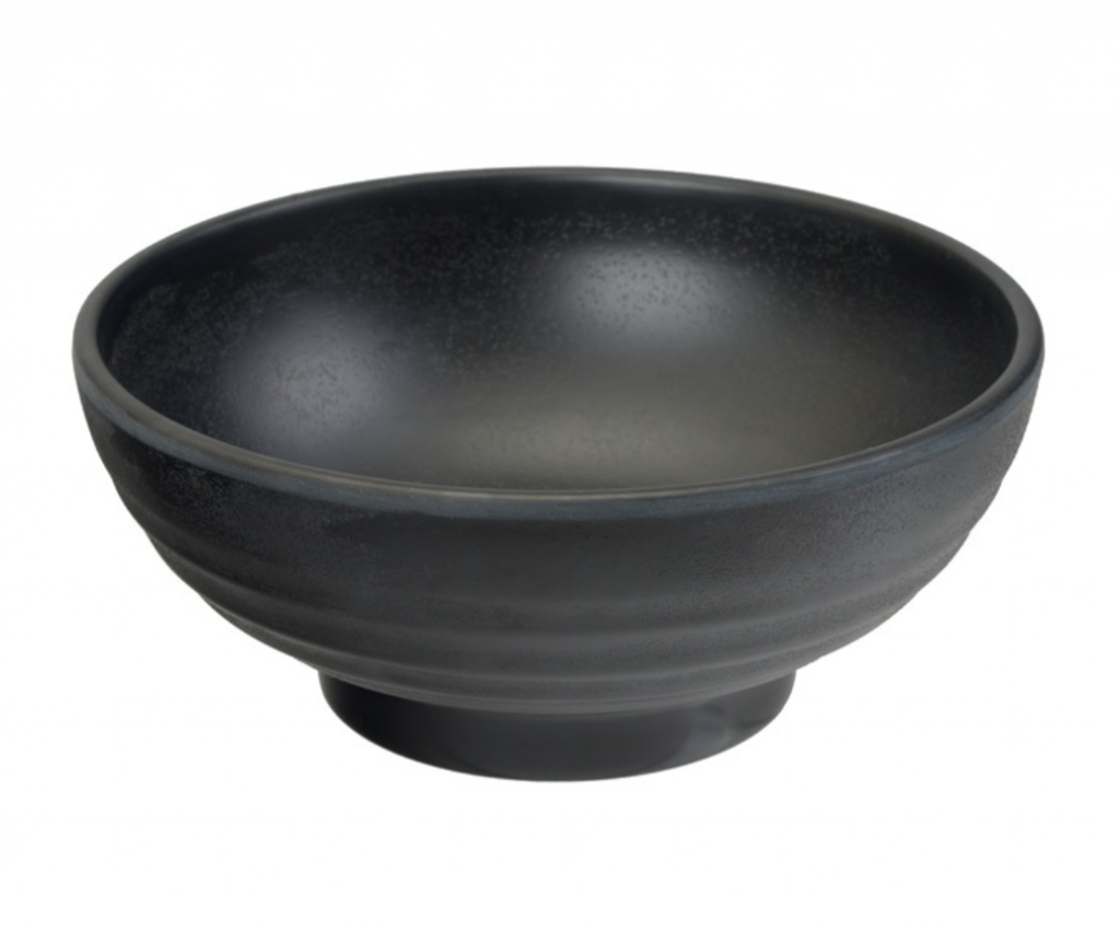 Japońska miska z melaminy czarna - mat 19 cm x 8 cm