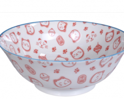 ceramiczna miska do ramenu czerwona