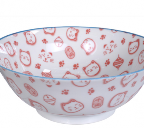 ceramiczna miska do ramenu czerwona