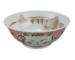 Ceramiczna miska do ramenu Kot czerwona 21,5 x 7 cm