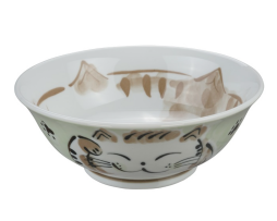 Ceramiczna miska do ramenu Kot zielona 21,5 x 7 cm