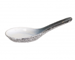 Łyżka do zup biało niebieska Tajimi 14,5 cm